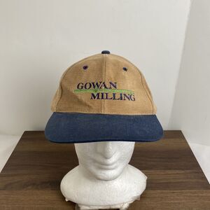 Rare VTG Gowan Milling Corduroy Adjustable Tan Hat Trucker Farming OSFM Yuma AZ